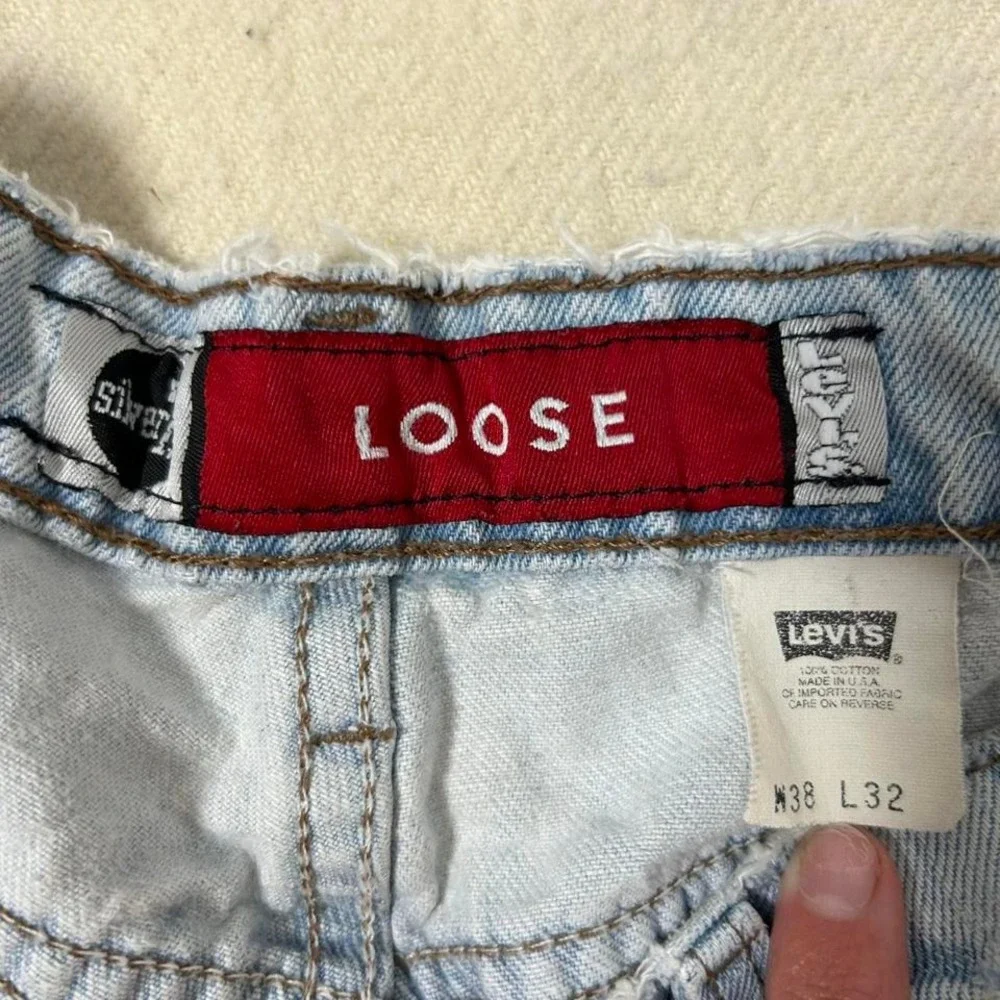 Vintage Men's Levis SilverTab Loose Fit‎ Light Wash Jeans 38x32 USA Baggy Skater